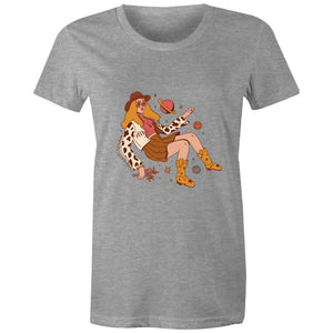 Women's Cowgirl In Space Maple Tee