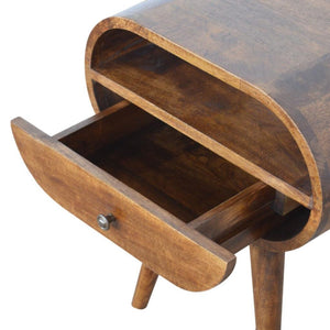 1 Drawer Nightstand | Chestnut Finish | Compact Bedside Storage
