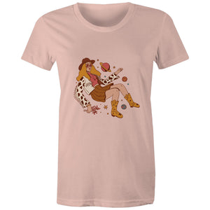 Women's Cowgirl In Space Maple Tee