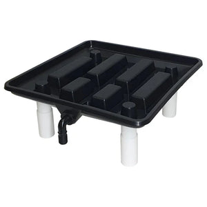 15" Hydroponic Runoff Tray | Elevated Drain Tray with Fittings