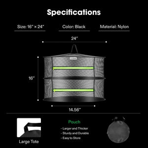 2-Layer Hanging Mesh Herb Drying Rack Kit | Enclosed Herb & Bud Dryer