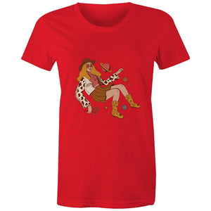 Women's Cowgirl In Space Maple Tee