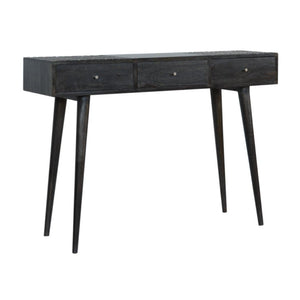 3 Drawer Console Table | Solid Mango Wood | Ash Black Finish | Hallway Storage