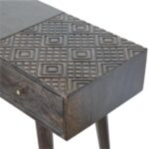 3 Drawer Console Table | Solid Mango Wood | Ash Black Finish | Hallway Storage