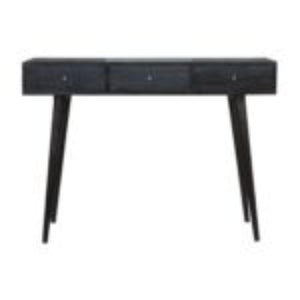 3 Drawer Console Table | Solid Mango Wood | Ash Black Finish | Hallway Storage