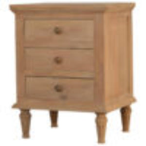 3 Drawer Mango Wood Bedside Table | Natural Timber | Bedroom Storage