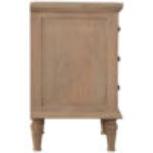 3 Drawer Mango Wood Bedside Table | Natural Timber | Bedroom Storage