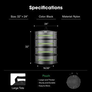 4-Layer Hanging Mesh Herb Drying Rack Kit | Enclosed Herb & Bud Dryer