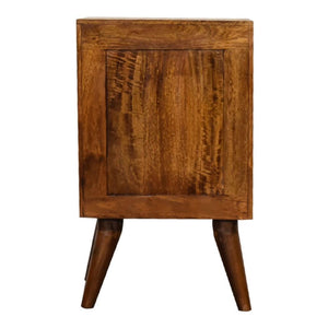 4-Drawer Chestnut Bedside Table | Multi-Tone Finish | Generous Bedroom Storage