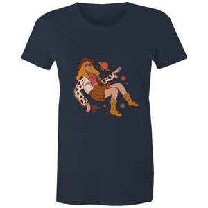 Women's Cowgirl In Space Maple Tee