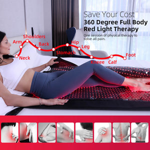 Large Full Body Red & Infrared LED Light Therapy Mat Pod | 660nm & 850nm | Foldable + Adjustable | 180×80×30cm