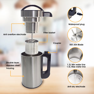 7-in-1 Plant-Based Milk & Soup Maker With Inbuilt Filter Design | 304 Stainless Steel