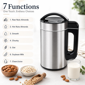 7-in-1 Stainless Steel Plant Milk Maker | Soy, Oat, Almond, Nut Milk & Soup Machine