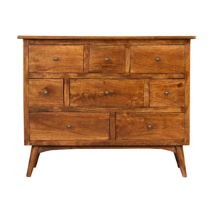 8-Drawer Chest of Drawers | Solid Wood | Chestnut Finish