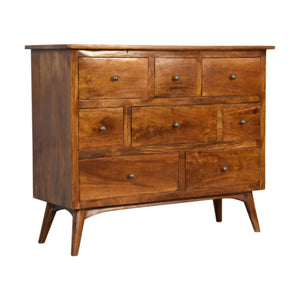 8-Drawer Chest of Drawers | Solid Wood | Chestnut Finish