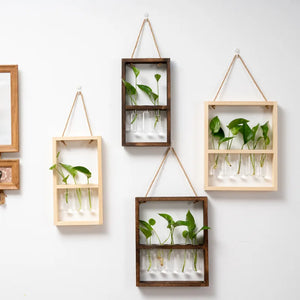 Rustic Hydroponic Plant Wall Hanging Art With Growing Tubes | Various Sizes