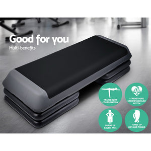 Everfit 3 Level Aerobic Step | Exercise Stepper | 110cm | Gym Home Fitness