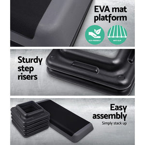 Everfit 3 Level Aerobic Step | Exercise Stepper | 110cm | Gym Home Fitness