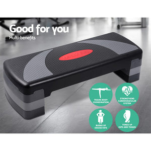 Everfit 3 Level Aerobic Step | Exercise Stepper | 78cm | Gym Home Fitness