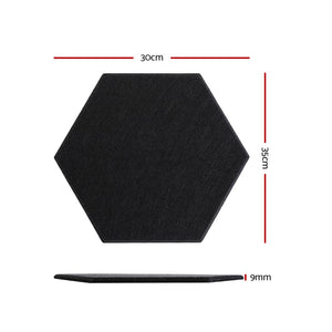 Alpha Acoustic Foam Panels | 12PCS | 35x30x0.9cm | Soundproof Absorption | Adhesive Black