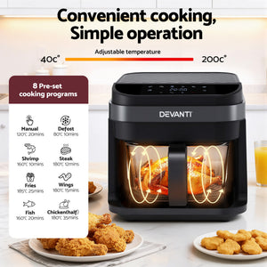 5.5L Air Fryer | Touch Control | 1200W Electric | Black