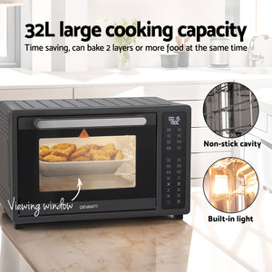 Devanti Air Fryer | 32L | LCD Touch Oven | 1700W