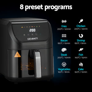 Devanti Air Fryer | 5L | LCD Touch | 1500W