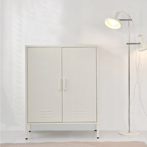 White Metal Storage Shelf / Locker Cupboard