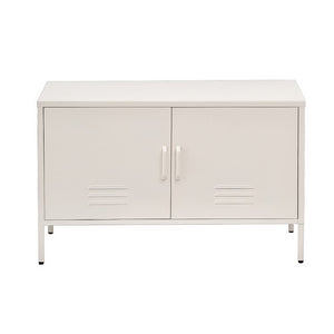 White Metal Storage Shelf / Locker Cupboard