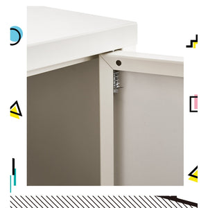 White Metal Storage Shelf / Locker Cupboard