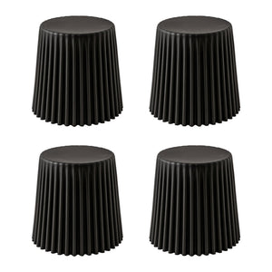 Set of 4 | Cupcake Bar Stools | Stackable | Foot Stools | Black