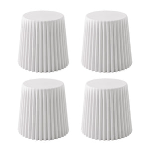 Set of 4 | Cupcake Bar Stools | Stackable | Foot Stools | White