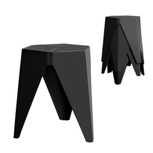 4PC Puzzle Stool | Plastic Bar Stools | Stackable | Black