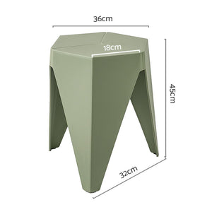 2x Bar Stools | Puzzle Plastic | Foot Stool | Green