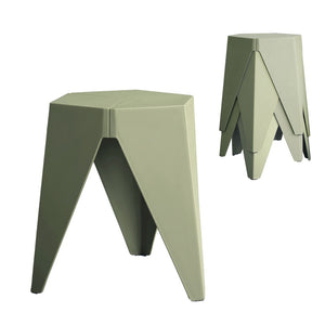 4PC Puzzle Stool | Bar Stools | Stackable | Green