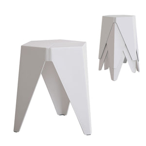 4PC Puzzle Stool | Bar Stools | Stackable | White
