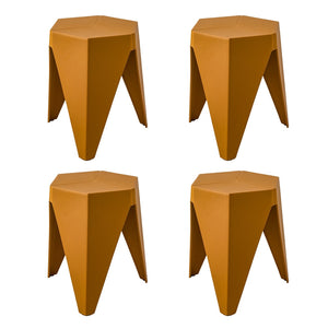 4PC Puzzle Stool | Bar Stools | Stackable | Yellow