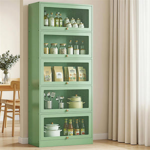 ArtissIn Buffet Sideboard Cupboard Cabinet Storage Mesh Doors Metal Green ELIA