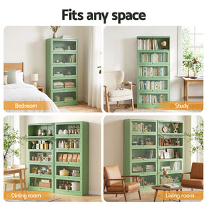 Metal Mesh Buffet Sideboard Cabinets | 2 Pack | Storage Cupboards | Green