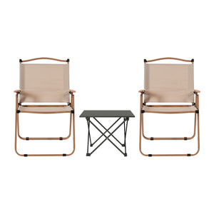 3pc Camping Table & Chair Set | Folding Aluminium | Portable Picnic Outdoor