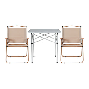 3pc Camping Table & Chair Set | Folding Aluminium | Portable Picnic Outdoor