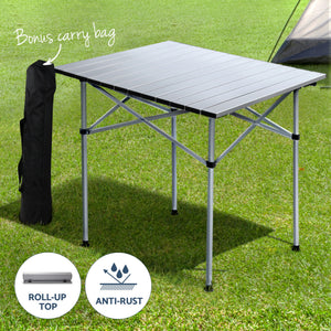 3pc Camping Table & Chair Set | Folding Aluminium | Portable Picnic Outdoor