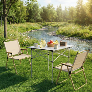 3pc Camping Table & Chair Set | Folding Aluminium | Portable Picnic Outdoor
