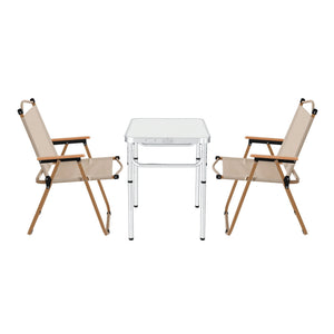3pc Camping Table Chair Set | Folding Aluminium Picnic Set | Portable