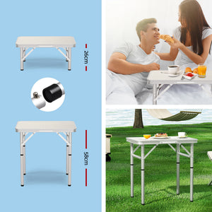 3pc Camping Table Chair Set | Folding Aluminium Picnic Set | Portable