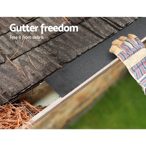Gardeon Gutter Guard | Aluminium Mesh | 30M | 100x20cm | Black