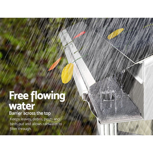 Gardeon Gutter Guard | Aluminium Mesh | 60M | 100x20cm | Black