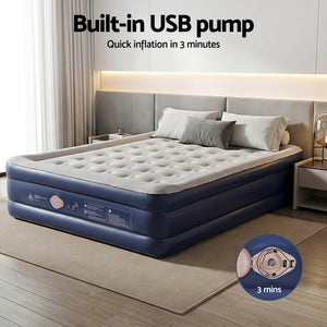 Queen Air Mattress | Inflatable Bed 46cm Height | Portable Air Bed