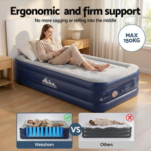 Single Air Mattress | Inflatable Bed 46cm Height | Portable Air Bed