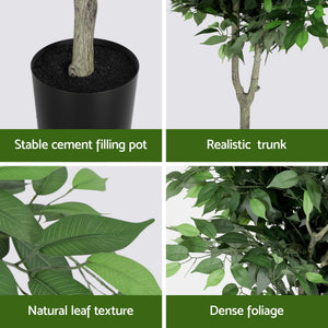 Artiss 180cm Artificial Ficus Tree Faux Trees Indoor Decor Artificial Plants Lifelike Plant 1.8M